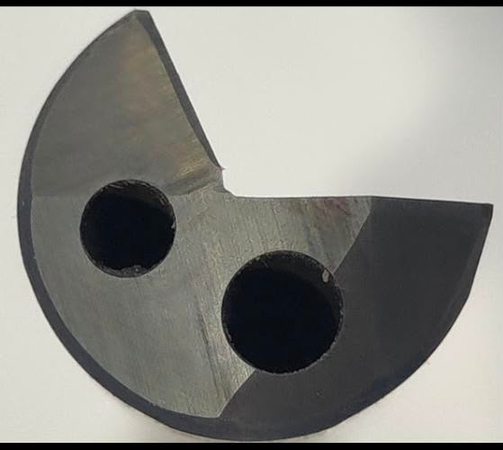 Single flute tool close-up